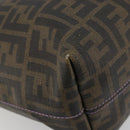 FENDI Zucca Canvas Tote Bag PVC Black Brown Auth 187849-14