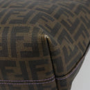 FENDI Zucca Canvas Tote Bag PVC Black Brown Auth 187849-15
