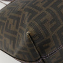 FENDI Zucca Canvas Tote Bag PVC Black Brown Auth 187849-16