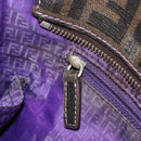 FENDI Zucca Canvas Tote Bag PVC Black Brown Auth 187849-21