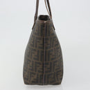 FENDI Zucca Canvas Tote Bag PVC Black Brown Auth 187849-4