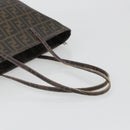 FENDI Zucca Canvas Tote Bag PVC Black Brown Auth 187849-7