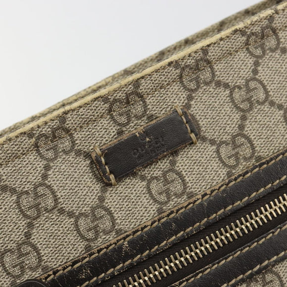 GUCCI GG Supreme Shoulder Bag PVC Beige Gold 295257 Auth 187850