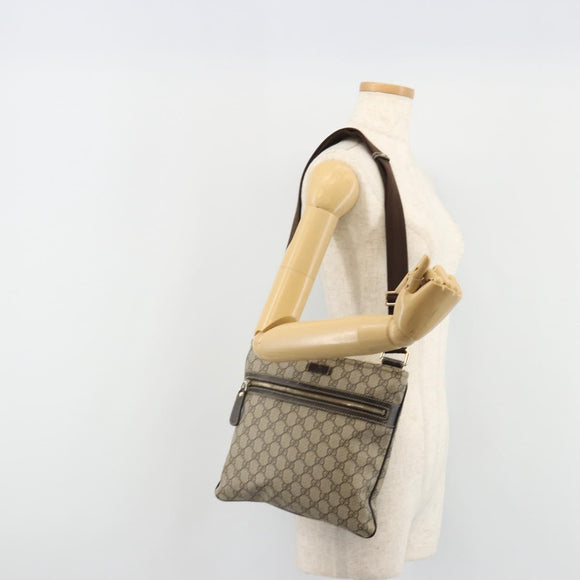 GUCCI GG Supreme Shoulder Bag PVC Beige Gold 295257 Auth 187850