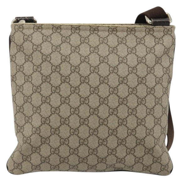 GUCCI GG Supreme Shoulder Bag PVC Beige Gold 295257 Auth 187850