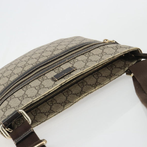 GUCCI GG Supreme Shoulder Bag PVC Beige Gold 295257 Auth 187850