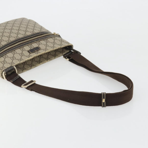GUCCI GG Supreme Shoulder Bag PVC Beige Gold 295257 Auth 187850