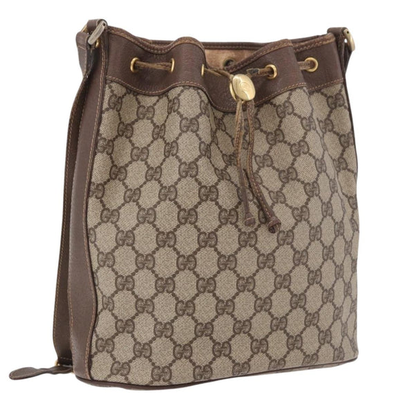 GUCCI GG Supreme Purse Shoulder Bag PVC Beige Gold 001 115 6179 4023 Auth 187851