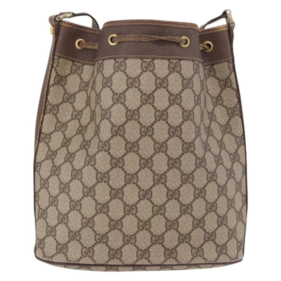 GUCCI GG Supreme Purse Shoulder Bag PVC Beige Gold 001 115 6179 4023 Auth 187851