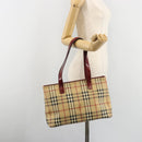 BURBERRY Tote Bag PVC Beige Silver Nova Check Auth 187854V-22