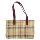 BURBERRY Tote Bag PVC Beige Silver Nova Check Auth 187854V-3