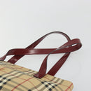 BURBERRY Tote Bag PVC Beige Silver Nova Check Auth 187854V-8