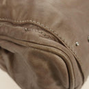 Chloe Paddington Hand Bag Leather Beige Silver Auth 187855V-16