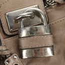Chloe Paddington Hand Bag Leather Beige Silver Auth 187855V-9