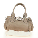 Chloe Paddington Hand Bag Leather Beige Silver Auth 187855V-12