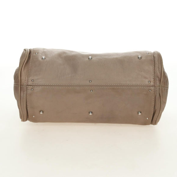 Chloe Paddington Hand Bag Leather Beige Silver Auth 187855V