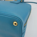 PRADA Handtas Saffiano leer 2-weg Lichtblauw Auth 187856A-16