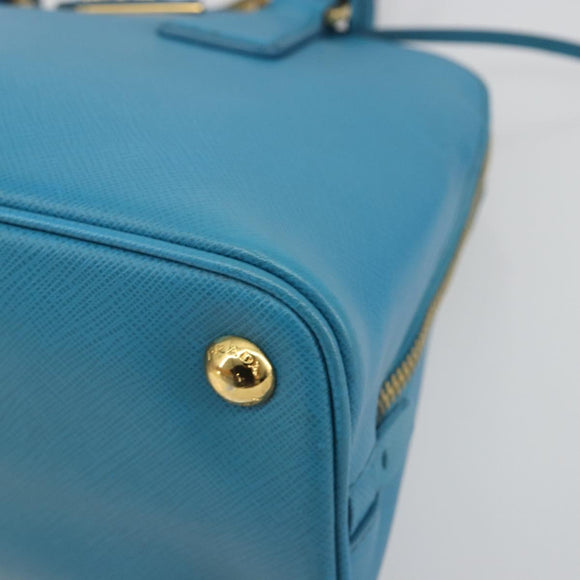 PRADA Handtas Saffiano leer 2-weg Lichtblauw Auth 187856A