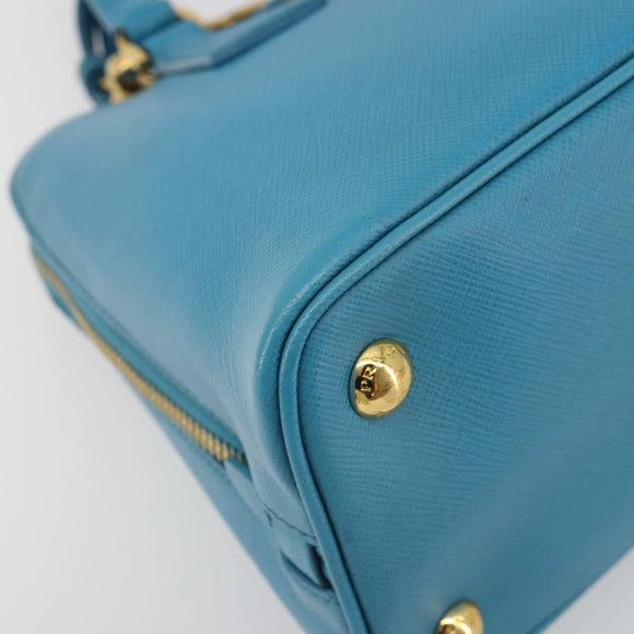 PRADA Handtas Saffiano leer 2-weg Lichtblauw Auth 187856A