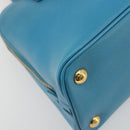 PRADA Handtas Saffiano leer 2-weg Lichtblauw Auth 187856A-19