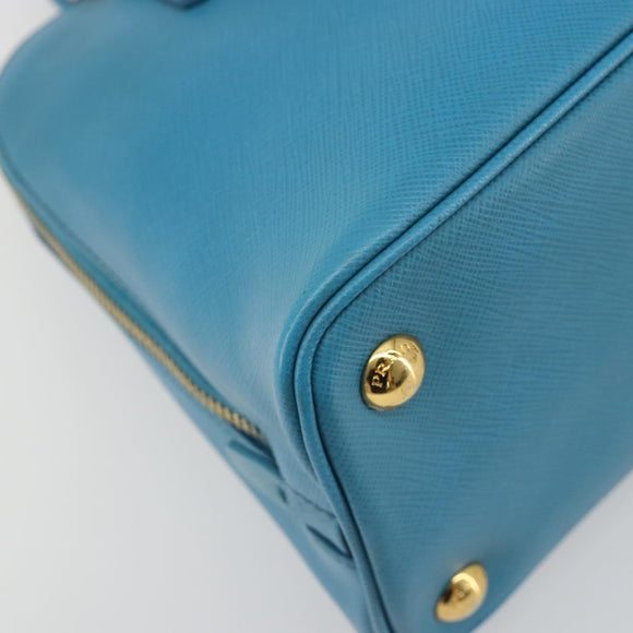 PRADA Handtas Saffiano leer 2-weg Lichtblauw Auth 187856A