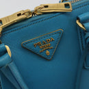 PRADA Handtas Saffiano leer 2-weg Lichtblauw Auth 187856A-21
