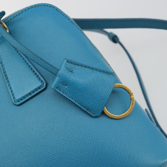 PRADA Handtas Saffiano leer 2-weg Lichtblauw Auth 187856A