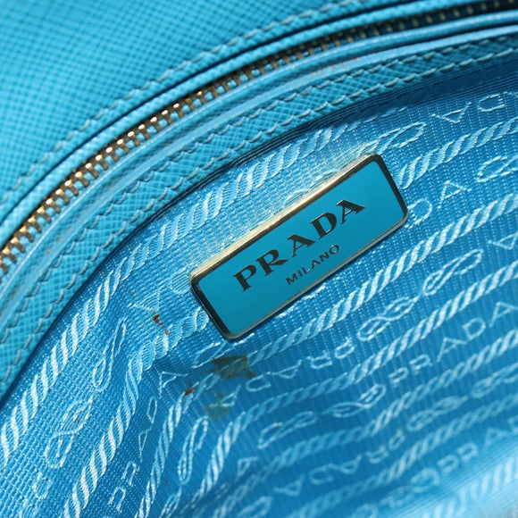 PRADA Handtas Saffiano leer 2-weg Lichtblauw Auth 187856A