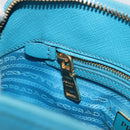 PRADA Handtas Saffiano leer 2-weg Lichtblauw Auth 187856A-25