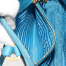 PRADA Handtas Saffiano leer 2-weg Lichtblauw Auth 187856A-26