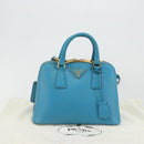 PRADA Handtas Saffiano leer 2-weg Lichtblauw Auth 187856A-12