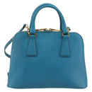 PRADA Handtas Saffiano leer 2-weg Lichtblauw Auth 187856A-2
