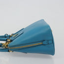 PRADA Handtas Saffiano leer 2-weg Lichtblauw Auth 187856A-4