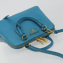 PRADA Handtas Saffiano leer 2-weg Lichtblauw Auth 187856A-6