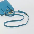 PRADA Handtas Saffiano leer 2-weg Lichtblauw Auth 187856A-8