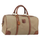 CELINE Macadam Canvas Boston Bag PVC Beige Gold Auth 187859-1