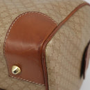 CELINE Macadam Canvas Boston Bag PVC Beige Gold Auth 187859-9