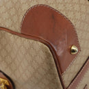 CELINE Macadam Canvas Boston Bag PVC Beige Gold Auth 187859-15