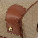CELINE Macadam Canvas Boston Bag PVC Beige Gold Auth 187859-16