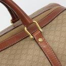 CELINE Macadam Canvas Boston Bag PVC Beige Gold Auth 187859-19