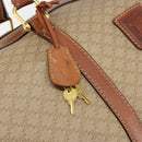 CELINE Macadam Canvas Boston Bag PVC Beige Gold Auth 187859-10