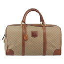 CELINE Macadam Canvas Boston Bag PVC Beige Gold Auth 187859-13