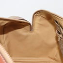 CELINE Macadam Canvas Boston Bag PVC Beige Gold Auth 187859-23