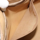 CELINE Macadam Canvas Boston Bag PVC Beige Gold Auth 187859-25