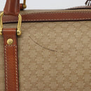 CELINE Macadam Canvas Boston Bag PVC Beige Gold Auth 187859-3
