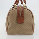 CELINE Macadam Canvas Boston Bag PVC Beige Gold Auth 187859-5