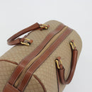 CELINE Macadam Canvas Boston Bag PVC Beige Gold Auth 187859-7