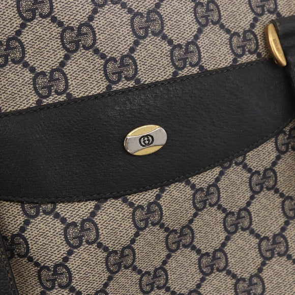GUCCI GG Supreme Tote Bag PVC Navy Gold 39 02 061 Auth 187860