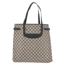 GUCCI GG Supreme Tote Bag PVC Navy Gold 39 02 061 Auth 187860-2