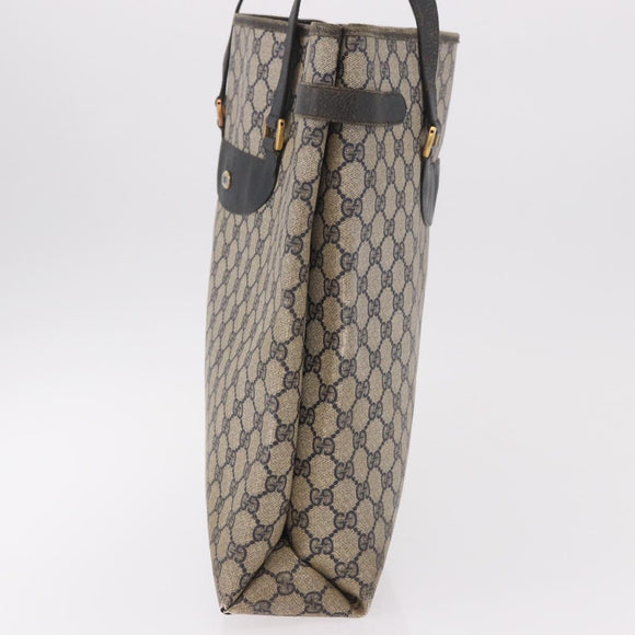 GUCCI GG Supreme Tote Bag PVC Navy Gold 39 02 061 Auth 187860